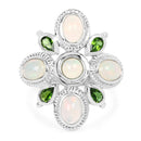 2.97 Carat Genuine Ethiopian Opal And Chrome Diopside .925 Sterling Silver Ring-3