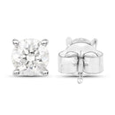 0.80 Carat Genuine White Diamond 14K White Gold Earrings-3