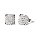 10K White Gold 3/4 Cttw Princess Diamond Composite Open Frame Stud Earrings (I-J Color, I1-I2 Clarity)-2