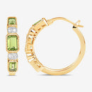 2.40 Carat Genuine Peridot and White Topaz .925 Sterling Silver Earrings-4