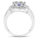 1.19 Carat Genuine Tanzanite .925 Sterling Silver Ring-2