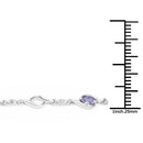 1.30 Carat Genuine Tanzanite and White Topaz .925 Sterling Silver Bracelet-3