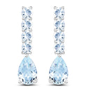 2.40 Carat Genuine Aquamarine .925 Sterling Silver Earrings-1