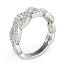 Diamond Studded Interlocking Waves Ring in 14k White Gold (5/8 cttw)-4