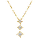 10K White Gold 1/5 Cttw Princess Cut Diamond 3 Stone Drop 18" Pendant Necklace (H-I Color, SI2-I1 Clarity)-1