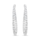 18K White Gold 3 5/8 Cttw Round Diamond Curved Inside-Outside Hoop Earrings (F-G Color, VS1-VS2 Clarity)-3