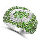 5.18 Carat Genuine Chrome Diopside .925 Sterling Silver Ring-2