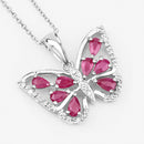 2.07 Carat Genuine Ruby and White Zircon .925 Sterling Silver Pendant-4