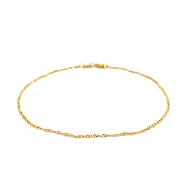 14k Yellow Gold Singapore Bracelet 1.0mm - 0