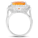 8.56 Carat Genuine Citrine and White Topaz .925 Sterling Silver Ring-2