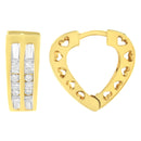 10K Yellow Gold 1/2 cttw Diamond Huggy Heart Hoop Earrings (I-J Clarity, I2-I3 Color)-6