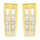 10K Yellow Gold 1/2 cttw Diamond Huggy Heart Hoop Earrings (I-J Clarity, I2-I3 Color)-7