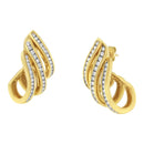 10K Yellow Gold 1.0 Cttw Round Brilliant Cut Diamond Spiral Multi Row Channel Set Open Hoop Pushback Stud Earrings (H-I Color, I1-I2 Clarity)-7