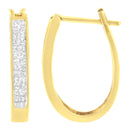 10K Yellow Gold 1/2 Cttw Invisible Set Princess-cut Diamond Hoop Earrings (H-I Color, SI2-I1 Clarity)-5