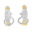14K Two-Toned Gold Round and Princess Cut Diamond Earrings (0.5 cttw, H-I Color, SI2-I1 Clarity)-4