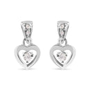 14K White Gold 1/6 Cttw Diamond Dangle Heart Stud Earrings (H-I, SI2-I1)-4