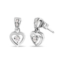 14K White Gold 1/6 Cttw Diamond Dangle Heart Stud Earrings (H-I, SI2-I1)-5