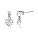 14K White Gold 1/6 Cttw Diamond Dangle Heart Stud Earrings (H-I, SI2-I1)-6