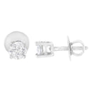 14K White Gold 1/2 Cttw Pie-Cut Diamond Solitaire Stud Earrings (H-I Color, SI1-SI2 Clarity)-7
