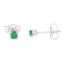 .925 Sterling Silver 1/4 Cttw Round Brilliant-Cut Green Diamond Classic 4-Prong Stud Earrings (Fancy Color-Enhanced, I2-I3 Clarity)-5