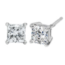 14K White Gold 1/2 Cttw Princess Cut Lab Grown Diamond Solitaire Stud Earrings (F-G Color, VS2-SI1 Clarity)-1