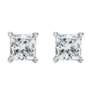 14K White Gold 1/2 Cttw Princess Cut Lab Grown Diamond Solitaire Stud Earrings (F-G Color, VS2-SI1 Clarity)-2