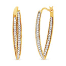 10K Yellow Gold 1/2 Cttw Round-Cut Diamond Modern Hoop Earrings (I-J Color, I2-I3 Clarity)-8