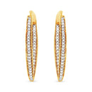 10K Yellow Gold 1/2 Cttw Round-Cut Diamond Modern Hoop Earrings (I-J Color, I2-I3 Clarity)-9