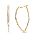 10k Yellow Gold Round Cut Diamond Earrings (1 cttw, I-J Color, I2-I3 Clarity)-7