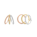 14K Tri-Toned Gold 1/3 Cttw Diamond Triple Hoop Earrings (I-J Color, I2-I3 Clarity) - 22 MM-6