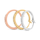 14K Tri-Toned Gold 1/3 Cttw Diamond Triple Hoop Earrings (I-J Color, I2-I3 Clarity) - 22 MM-7