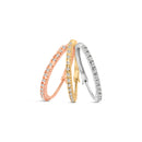 14K Tri-Toned Gold 1/3 Cttw Diamond Triple Hoop Earrings (I-J Color, I2-I3 Clarity) - 22 MM-9
