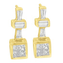 14K Yellow Gold 1 1/3 cttw Diamond Hoop Earrings (G-H, VS1-VS2)-5