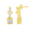 14K Yellow Gold 1 1/3 cttw Diamond Hoop Earrings (G-H, VS1-VS2)-8