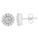 14k White Gold 1 cttw Diamond Halo Stud Earrings (I-J Clarity, I1-I2 Color)-5