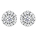 14k White Gold 1 cttw Diamond Halo Stud Earrings (I-J Clarity, I1-I2 Color)-7