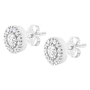 14k White Gold 1 cttw Diamond Halo Stud Earrings (I-J Clarity, I1-I2 Color)-8