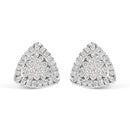 14K White Gold 1/2 cttw Trillion Shaped Diamond Stud Earrings (H-I Clarity, SI2-I1 Color)-4
