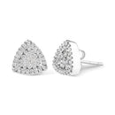 14K White Gold 1/2 cttw Trillion Shaped Diamond Stud Earrings (H-I Clarity, SI2-I1 Color)-5