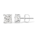 14K White Gold 1 1/2 Cttw Clarity Enhanced Princess Cut Diamond Solitaire Stud Earrings (I-J Color, I1-I2 Clarity)-7