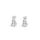 14K White Gold 1/4 Cttw Double Diamond Drop and Dangle Stud Earrings (H-I Color, SI1-SI2 Clarity)-5