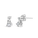 14K White Gold 1/4 Cttw Double Diamond Drop and Dangle Stud Earrings (H-I Color, SI1-SI2 Clarity)-6