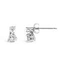 14K White Gold 1/4 Cttw Double Diamond Drop and Dangle Stud Earrings (H-I Color, SI1-SI2 Clarity)-7