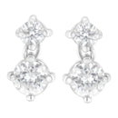 14K White Gold 1 cttw Double Diamond Stud Earrings (H-I Clarity, SI2-I1 Color)-6