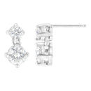 14K White Gold 1 cttw Double Diamond Stud Earrings (H-I Clarity, SI2-I1 Color)-5