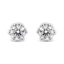 14K White Gold 1/2 Cttw Round Diamond Crown Stud Earring (I-J Color, I1-I2 Clarity)-6