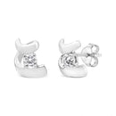 10K White Gold 1/10 Cttw Round Brilliant-Cut Diamond Espira Swirls Solitaire Push Back Stud Earrings (I-J Color, I1-I2 Clarity)-6