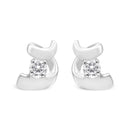 .925 Sterling Silver Round Cut Diamond Fashion Stud Earrings (0.10 cttw, I-J Color, I2-I3 Clarity)-6
