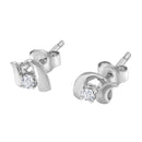 10K White Gold 1/10 Cttw Round Brilliant-Cut Diamond Espira Swirls Solitaire Push Back Stud Earrings (I-J Color, I1-I2 Clarity)-9