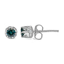 14K White Gold 1/2 cttw White and Treated Blue Round Diamond Earrings (I-J I2-I3)-7